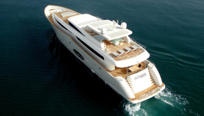 Superyacht Aycer 110 - aft view Superyacht Aycer 110 - aft view