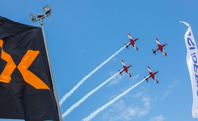 The RAAF Roulettes performed an aerial acrobatics show daily at the Expo The RAAF Roulettes performed an aerial acrobatics show daily at the Expo