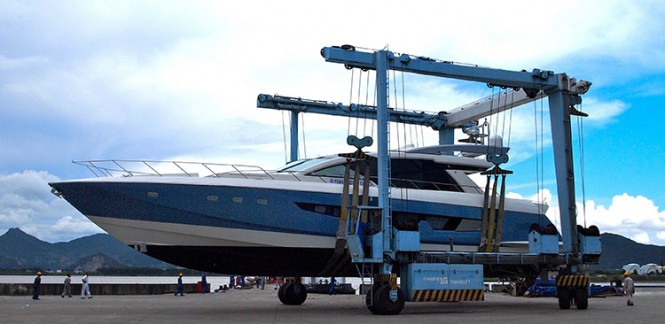 All-new Cheoy Lee motor yacht Alpha 87 leaves her build shed to undergo preliminary sea trials