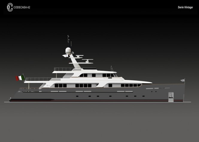 Codecasa 42 Vintage Yacht Hull F 75 launched by Codecasa Shipyards