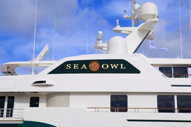 Feadship luxury yacht Sea Owl leaving the shed