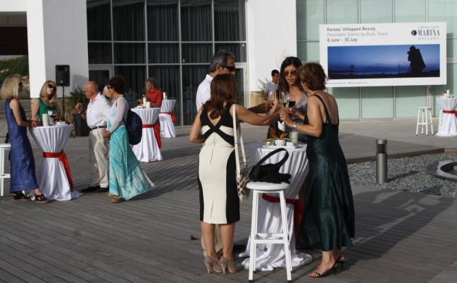 Guests enjoy drinks and canapés before viewing the new photography exhibition ‘Karpaz Untapped Beauty’ Guests enjoy drinks and canapés before viewing the new photography exhibition ‘Karpaz Untapped Beauty’