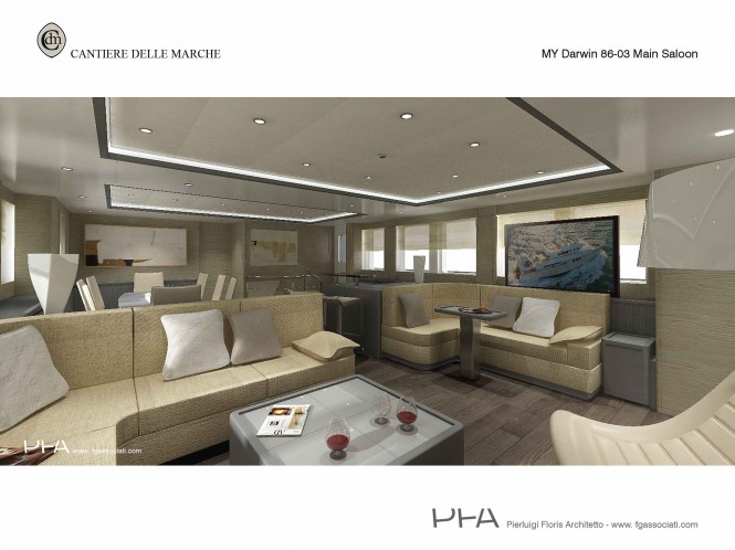 Luxury yacht Darwin Class 86' - Main Saloon Luxury yacht Darwin Class 86' - Main Saloon