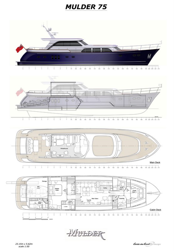 Luxury yacht Mulder 75 Wheelhouse - Layout Luxury yacht Mulder 75 Wheelhouse - Layout