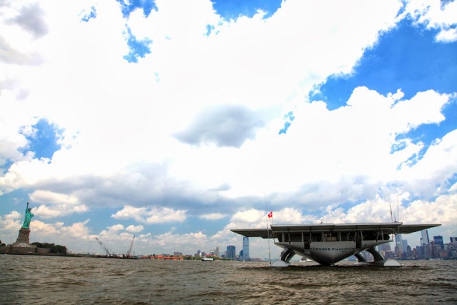 Arrival of PlanetSolar in the New York City