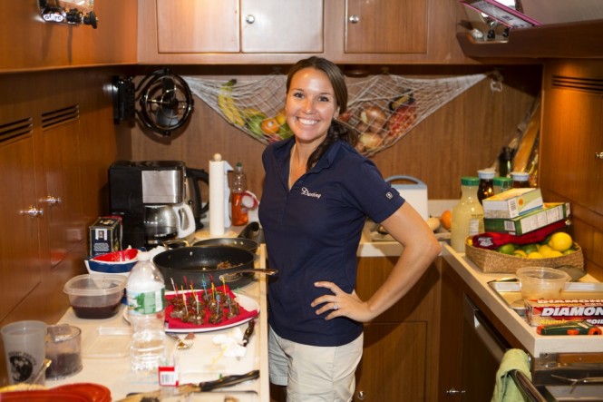 Premier Class winner Chef Megan Williamson of the 70 foot sailing yacht Destiny Premier Class winner Chef Megan Williamson of the 70 foot sailing yacht Destiny