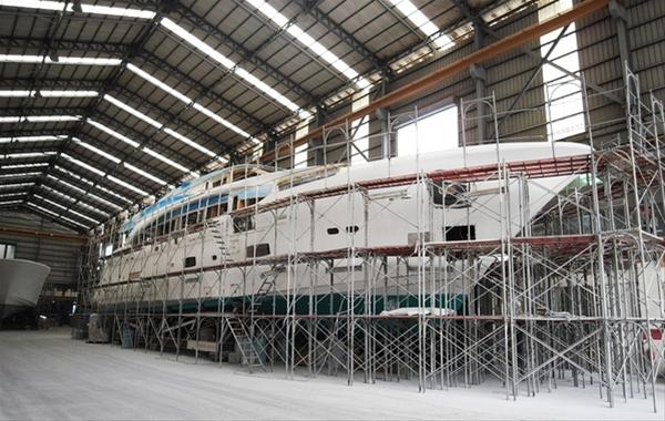 The first RP110 yacht hull currently under construction The first RP110 yacht hull currently under construction