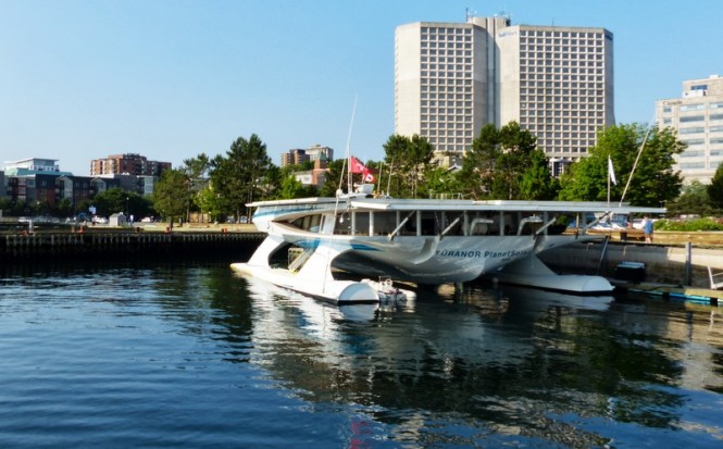 PlanetSolar arrives in Halix, Canada