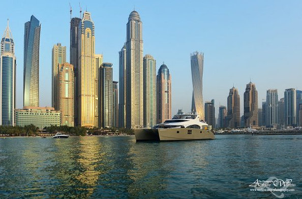 More sea trials and presentations for 70 Power Sunreef Yacht DAMRAK II in Dubai