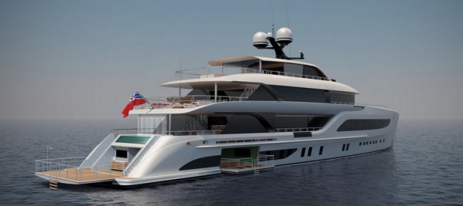 Admiral 55 Yacht - aft view Admiral 55 Yacht - aft view