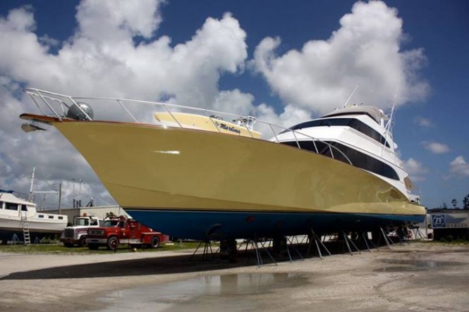Jarrett Bay helps haul out 105′ Jim Smith Yacht MARLENA