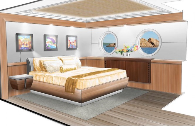 Liberty superyacht design - Guest Cabin Liberty superyacht design - Guest Cabin