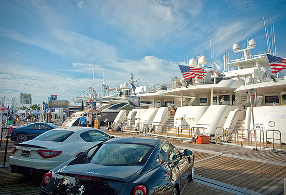 Luxury yachts and supercars on display at FLIBS 2012 Luxury yachts and supercars on display at FLIBS 2012