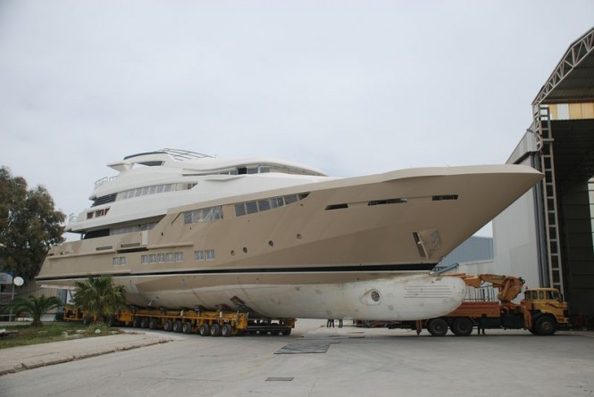 Soraya 46 Yacht entering the new shed