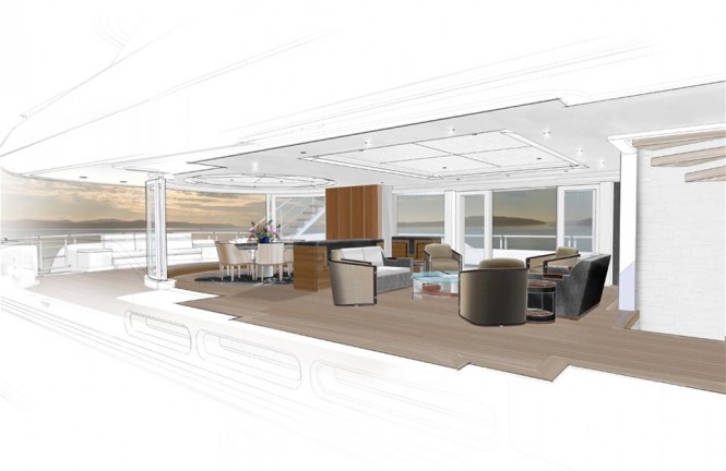 Superyacht Liberty design - Saloon Superyacht Liberty design - Saloon
