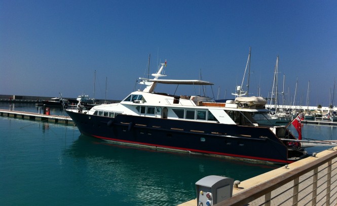 A 28m Benetti Yacht berthed at Karpaz Gate Marina A 28m Benetti Yacht berthed at Karpaz Gate Marina
