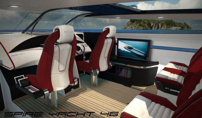 Aboard SPIRE YACHT 46 mega yacht chase boat