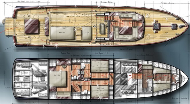 Barracuda's 65' Commuter yacht design - Layout Barracuda's 65' Commuter yacht design - Layout