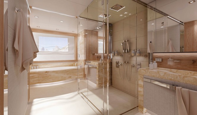 Columbus 40m Sport Hybrid Yacht - Owners Bathroom Columbus 40m Sport Hybrid Yacht - Owners Bathroom