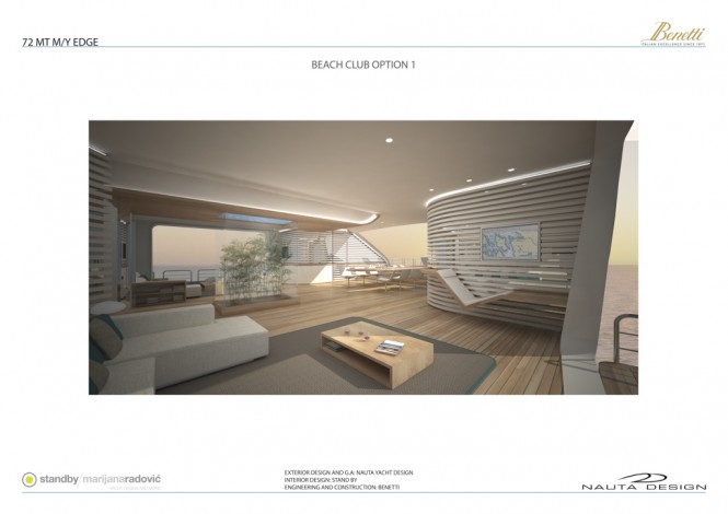 Interior of the Benetti Nauta EDGE 72 yacht
