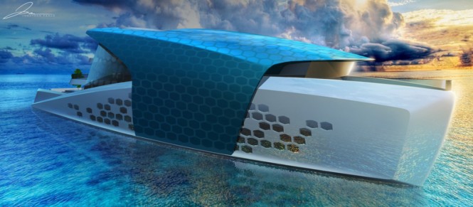 95m mega yacht MALUHIA concept by Jonathan Peace