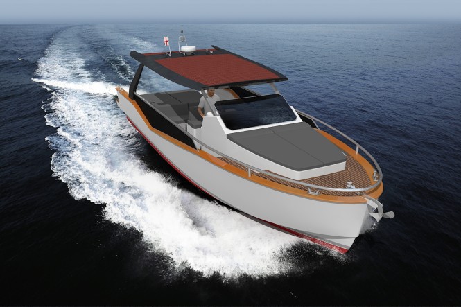 LUXI33 superyacht tender at full speed LUXI33 superyacht tender at full speed