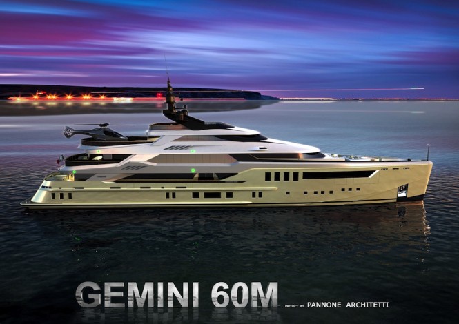 Pannone Architetti designed 60m Mega Yacht GEMINI concept