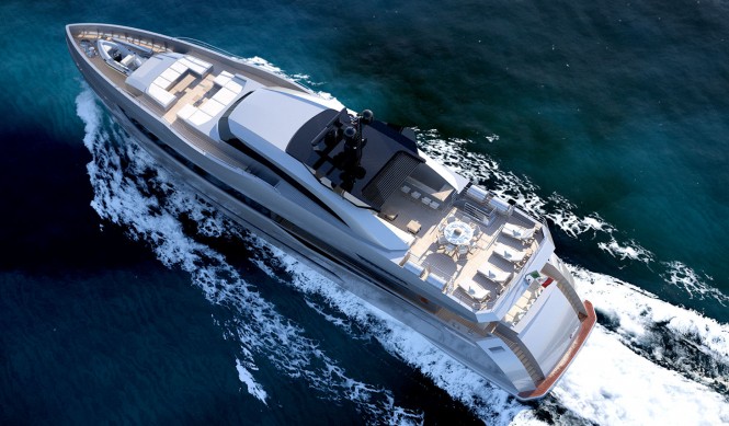 Luxury yacht Columbus 40m Sport Hybrid - upview Luxury yacht Columbus 40m Sport Hybrid - upview