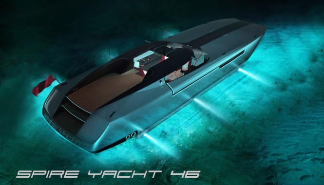 SPIRE YACHT 46 mega yacht chase boat by night