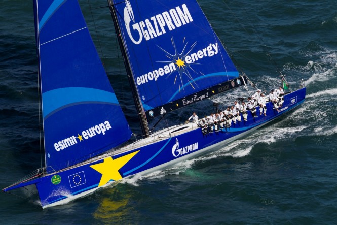 Rolex Fastnet Race 2013: Esimit Europa 2 Yacht leading the monohull fleet
