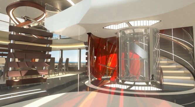 Superyacht Illusion concept - Staircase Superyacht Illusion concept - Staircase