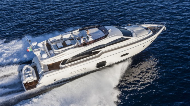 Ferretti 750 Yacht - upview Ferretti 750 Yacht - upview