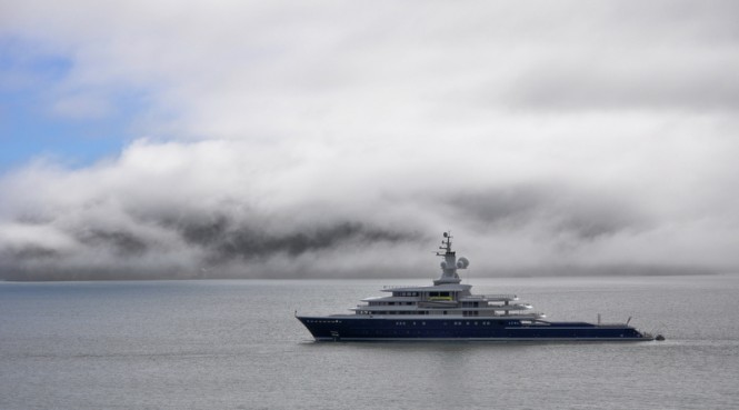 Photo of impressive 115m expedition yacht LUNA cruising in San Francisco Bay