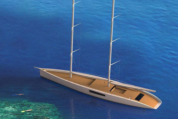 The advanced design and model of 44m Persak & Wurmfeld Yacht Concept on display at upcoming FLIBS