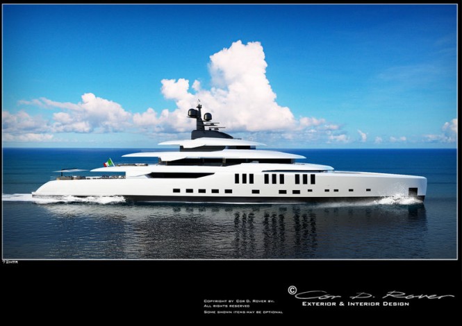 72m Beach superyacht concept - side view 72m Beach superyacht concept - side view