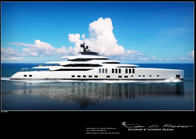91m Beach superyacht concept - side view 91m Beach superyacht concept - side view