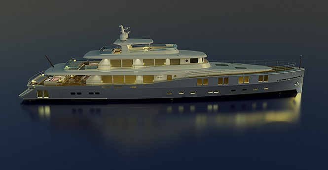 B165 superyacht concept - side view B165 superyacht concept - side view