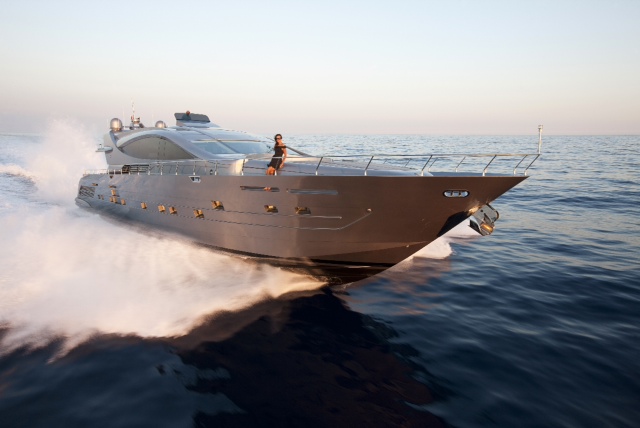 Cantieri Navali Cerri/Rodriguez Group’s newly launched Cerri 102′ motor yacht Hull #4 fitted with Seakeeper gyro stabilizer