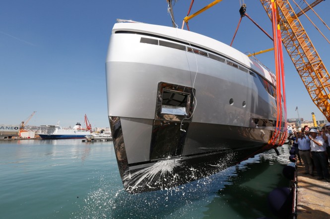 Columbus Sport Hybrid 40M superyacht at launch Columbus Sport Hybrid 40M superyacht at launch