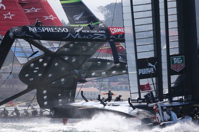 America’s Cup Race 8: Near Capsize for the Kiwis – Oracle Team USA wins