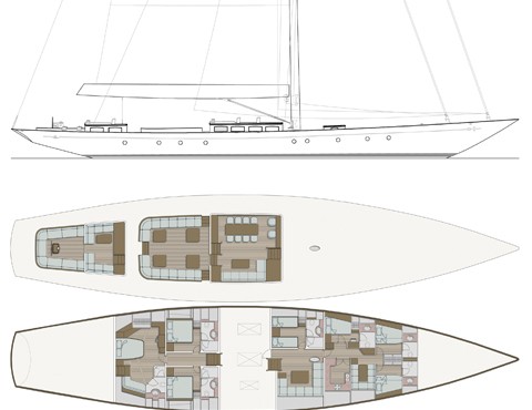 Design of sailing yacht Tempus 125 well underway at Humphreys Yacht Design