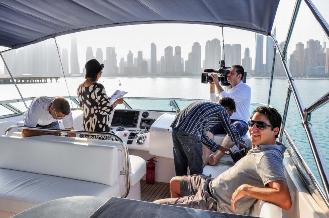 Left to Right_Presenter Punam Verma, Cameraman Saleh Abu Drawi, Co-producer Charles Neyra