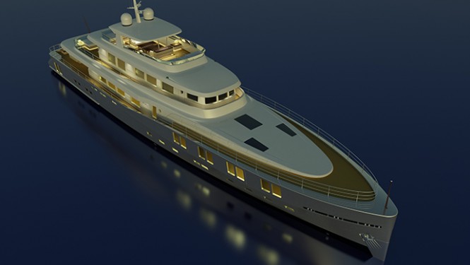 Luxury yacht B165 concept - upview Luxury yacht B165 concept - upview