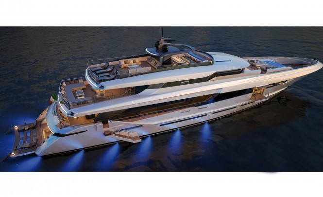 Mangusta Oceano 42 Yacht by night