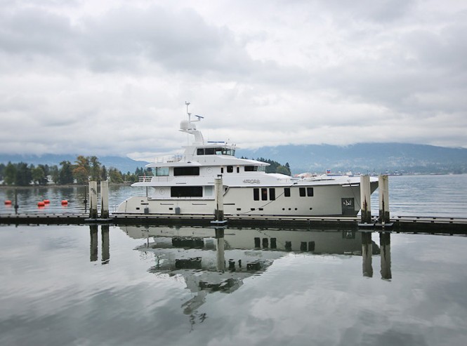 Additional photos of Nordhavn 120 luxury yacht AURORA from her arrival in Vancouver, Canada