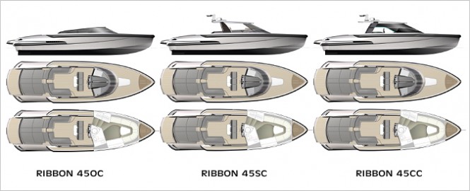 Ribbon 45 yacht tenders - Layout Ribbon 45 yacht tenders - Layout
