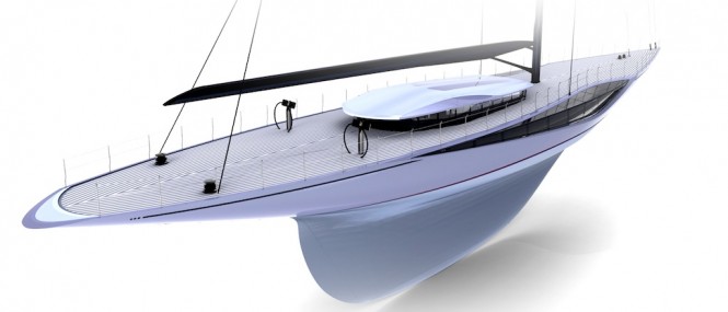Sailing yacht Renaissance - rear view