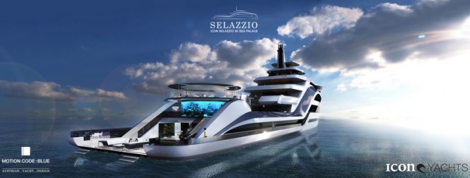Superyacht SELAZZIO 95 SEA PALACE concept - aft view Superyacht SELAZZIO 95 SEA PALACE concept - aft view