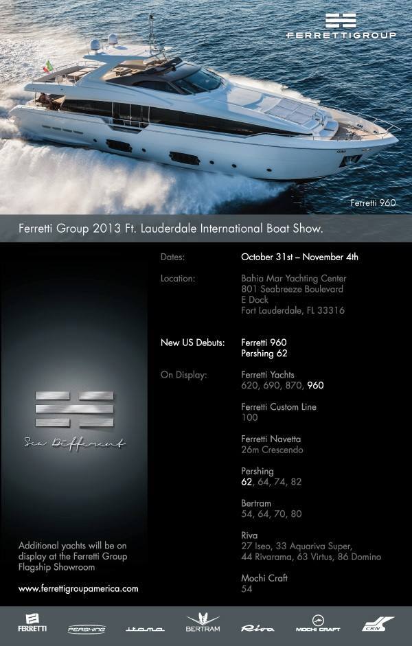 US premiere for motor yacht Ferretti 960 at FLIBS 2013