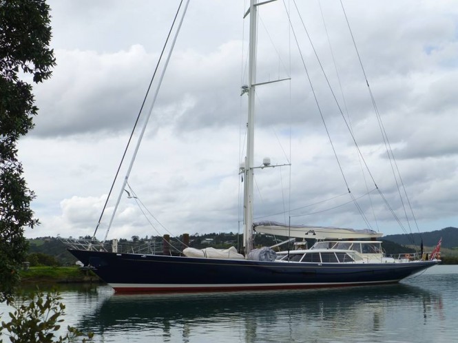 Fitzroy sailing yacht INMOCEAN under refit at Oceania Marine